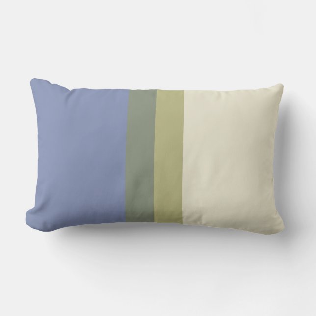 Coussin Rectangle Bloc de couleur bleu vert crème moderne (Recto)