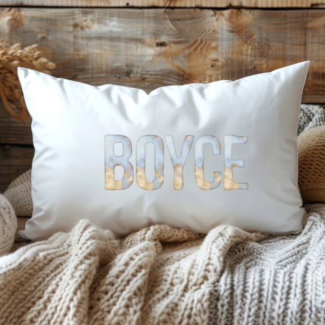 Coussin Rectangle Blue Gold Pastel Aquarelle Boyce Louisiane (Créateur téléchargé)