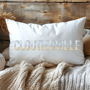 Coussin Rectangle Blue Gold Pastel Aquarelle Cloutieville Louisiane