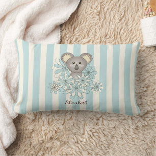 Coussin Rectangle Blue Stripe Cute Baby Koala Ours Chambre pour enfa
