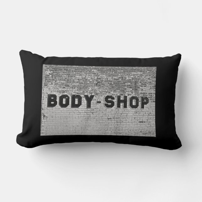 Coussin Rectangle Body Shop en noir (Recto)