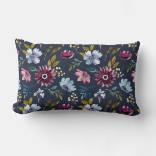 Coussin Rectangle Boho tendance motif bleu marine élégant