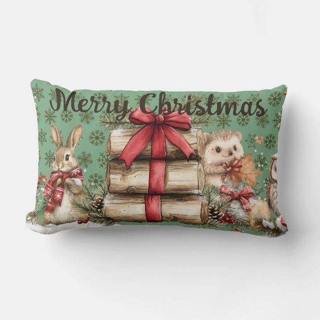 Coussin Rectangle Bois d'hiver (Recto)