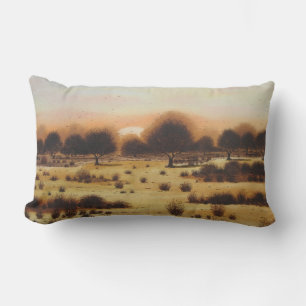 Coussin Rectangle bois rustique automne Paysage coucher du soleil