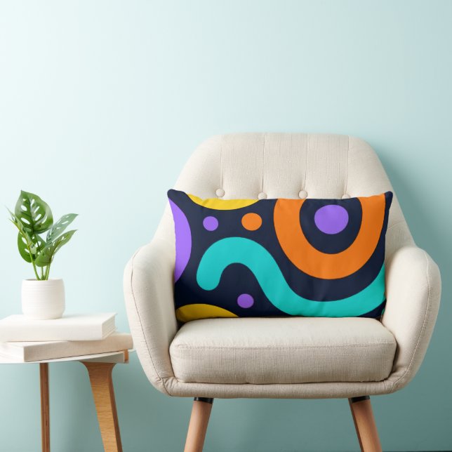 Coussin Rectangle Bold Geometric Circles Throw Pillow (Chaise)