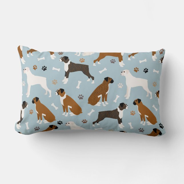 Coussin Rectangle Bones et pattes de chien de boxe (Recto)