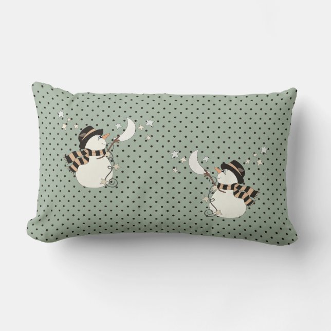 Coussin Rectangle Bonhomme de neige de merveille d'hiver (Recto)
