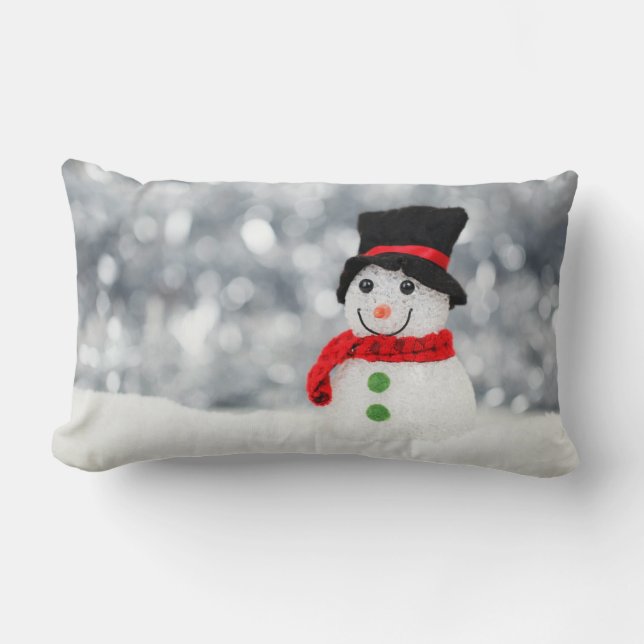 Coussin Rectangle Bonhommes de neige (Recto)