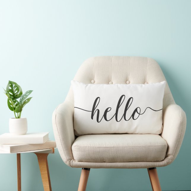 Coussin Rectangle Bonjour mignonne n'importe quelle couleur (Chaise)
