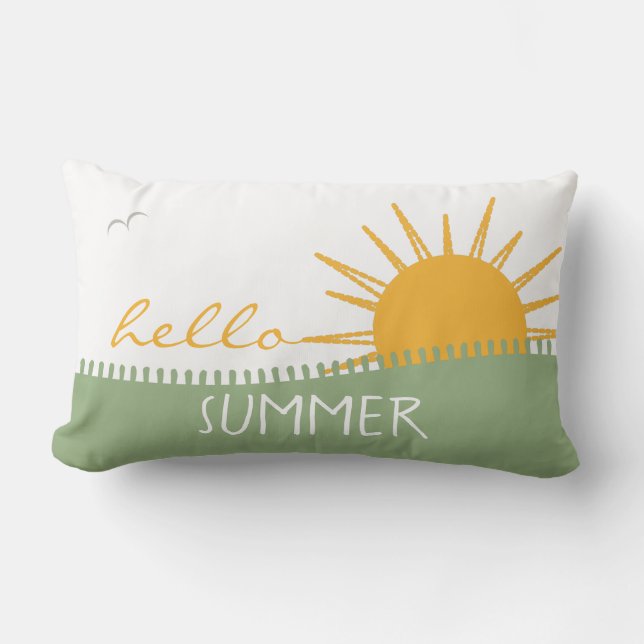 Coussin Rectangle Bonjour moderne soleil d'été (Recto)