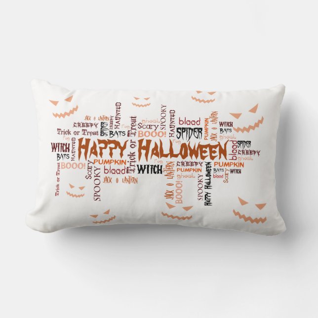 Coussin Rectangle Bonne typographie d'Halloween (Recto)