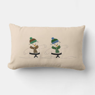 Coussin Rectangle Bonshommes de neige d'arts martiaux mixtes