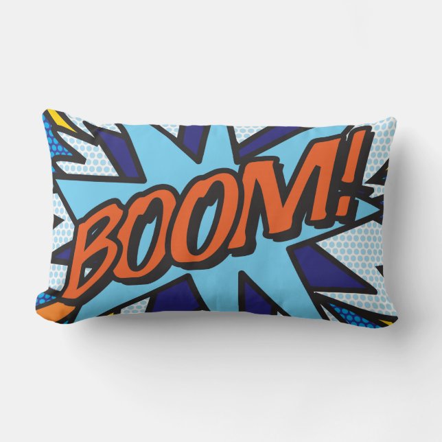 Coussin Rectangle BOOM ZOOM Amusant Art Pop Comic Retro (Recto)