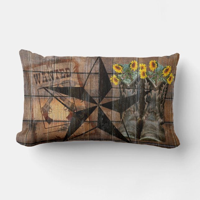 Coussin Rectangle Bottes Russe Texas Star Western Pistol Cowboy (Recto)