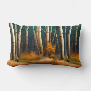 Coussin Rectangle Bouleaux blancs à feuilles d'automne
