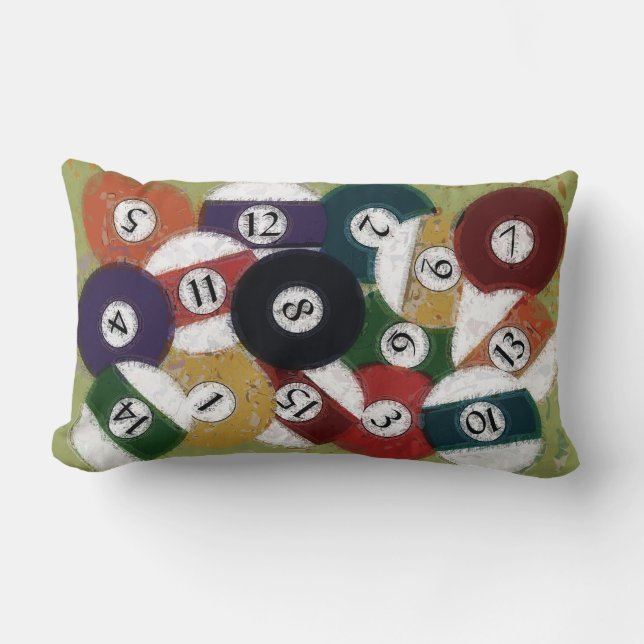 COUSSIN RECTANGLE BOULES DE BILLARDS SALES (Recto)