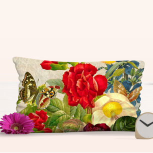 Coussin Rectangle Bouquet de rose vintage