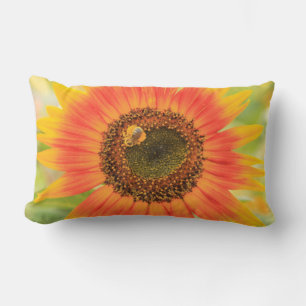 Coussin Rectangle Bourdon sur tournesol, Jardin communautaire