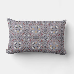 Coussin Rectangle Bourgogne et gris motif élégant