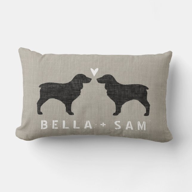 Coussin Rectangle Boykin Spaniel Silhouettes Love (Recto)