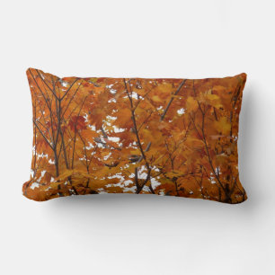 Coussin Rectangle Branches de Feuilles d'érable I Orange Automne