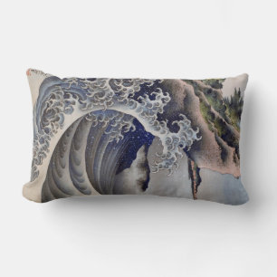Coussin Rectangle Breaking Waves, Hokusai