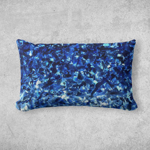 Coussin Rectangle Brevet bleu abstract