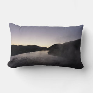 Coussin Rectangle Brouillard matinal sur la rivière Jackson à Grand