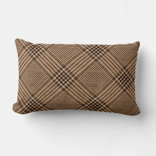 Coussin Rectangle Brown Houndstooth Scottish Check Plaid Motif