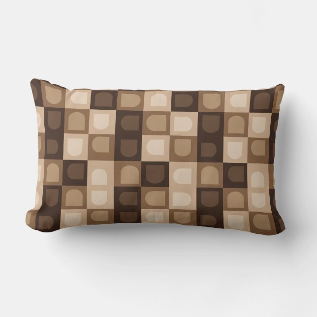 Coussin Rectangle Brown moderne Boho Arch Motif Aztèque géométrique (Recto)