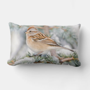 Coussin Rectangle Bruant hudsonien en hiver