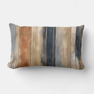 Coussin Rectangle Brûlé Orange Navy Dusty Bleu Distressed