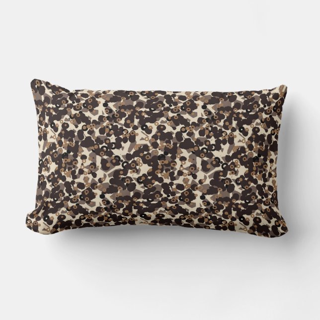 Coussin Rectangle brun beige marron abstrait (Recto)