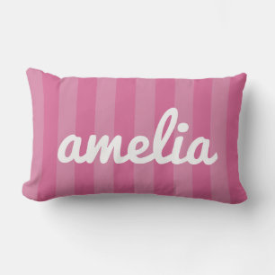 Coussin Rectangle Bubblegum rose rayé et moderne Girls Décor de la c