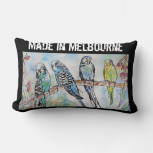 Coussin Rectangle Budgie Perruche Oiseau Fabriqué à Melbourne Oiseau