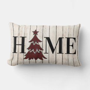 Coussin Rectangle Buffalo Plaid Christmas Tree HOME