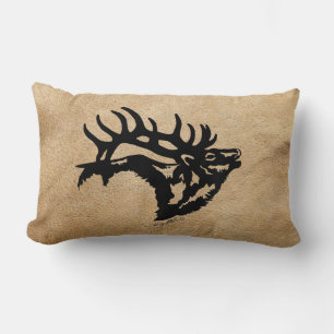 Coussin Rectangle Bull Elk Silhouette