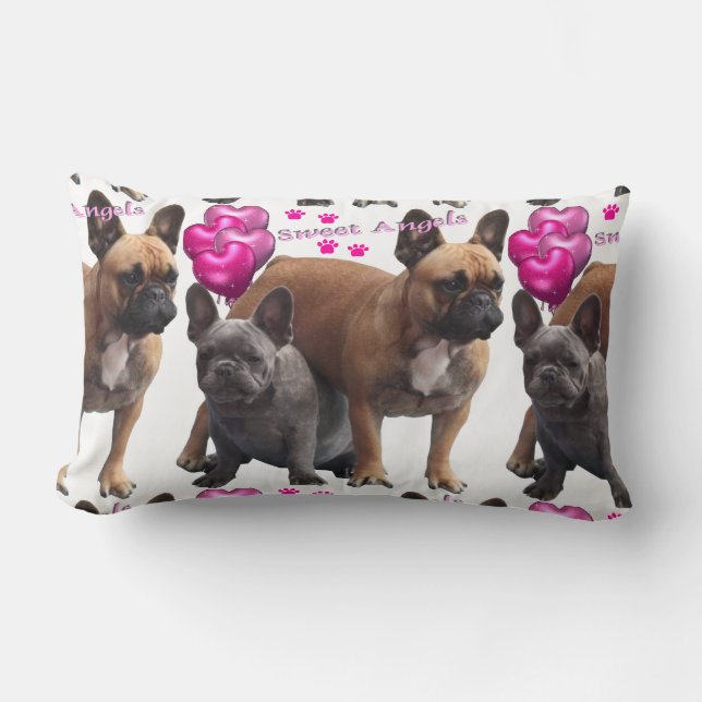 Coussin Rectangle Bulldog français Sweet Angels (Recto)