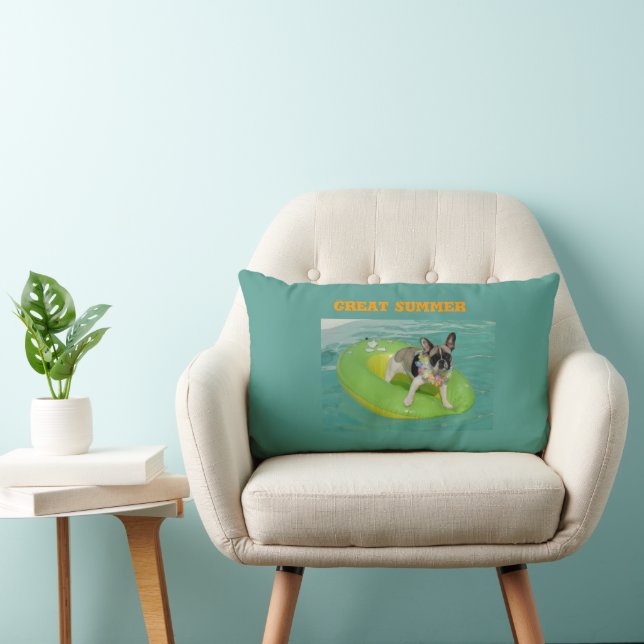 Coussin Rectangle Bulldoge français Great Summer (Chaise)