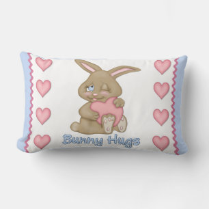 Coussin Rectangle Bunny Hugs Blue