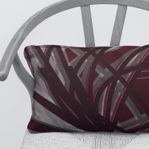 Coussin Rectangle Burgundy & Grey Conception artistique Abstraite du