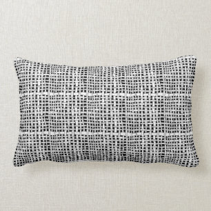 Coussin Rectangle Burlap Rustique Tissé D'Argent Graphique