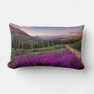 Coussin Rectangle Butte crêtée du lever de soleil   de fleur
