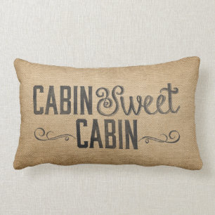 Coussin Rectangle Cabine vintage de bonbon à cabine de toile de jut