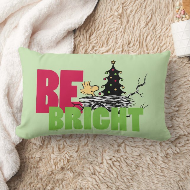 Coussin Rectangle cacahuètes | Woodstock Noël Soyez brillant (Couverture)