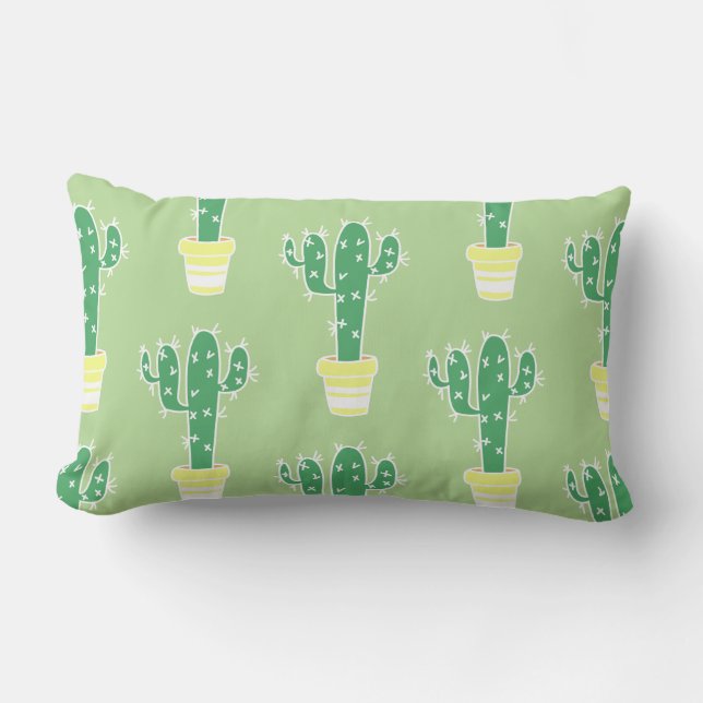 Coussin Rectangle Cactus mignons Motif Cactus pointillés (Recto)
