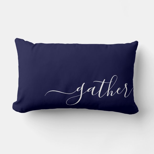 Coussin Rectangle Cadeau client du logo de la compagnie Blue Navy (Recto)