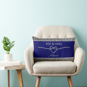 Coussin Rectangle Cadeau de mariage bleu royal