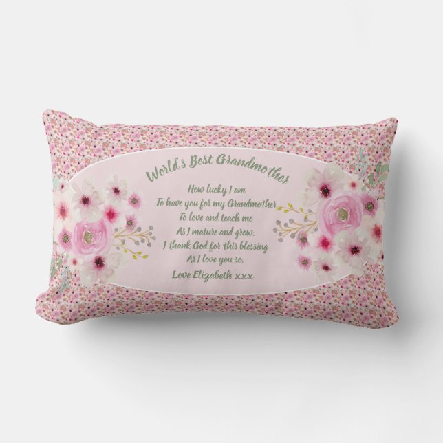 Coussin Rectangle CADEAU - Poèmes grand-mère de petits-enfants - PER (Recto)
