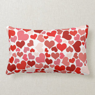 Coussin Rectangle Cadeaux rouge-rose d'amour de Saint-Valentin de